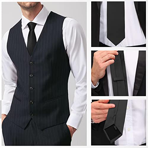Image of Luckyvestir Mens Tie Solid Satin Neck Ties 3.15'' Formal Necktie for Wedding Business Christmas Father's Valentine's Day Gift