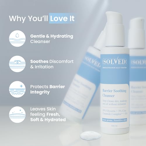 Image of The Solved Skin Barrier Soothing Cleanser | Gentle, Non-Drying Face Wash for Sensitive Skin with Glycerin, Ceramides & Cica | 100ml (Pack of 1)