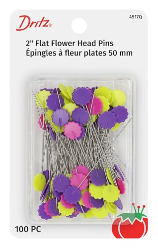 Dritz 2' Flat Flower Straight Pins, 100 Count, Assorted...
