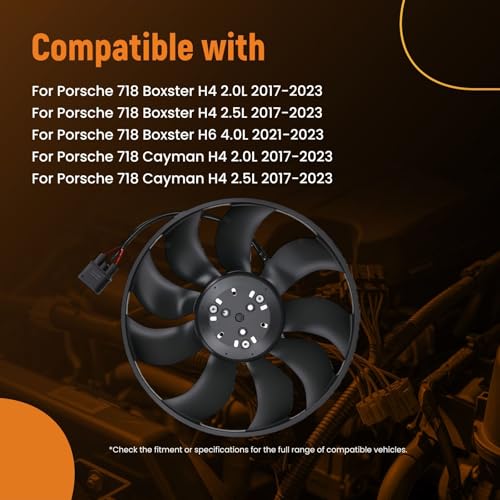 Image of maXpeedingrods Radiator Cooling Fan Assembly w /Brushless Motor for Porsche 718 Boxster /Cayman 2017-2023, 718 Spyder 2020-2023, for Porsche 911 2017-2019 9P1959455BY 9P1959456Y