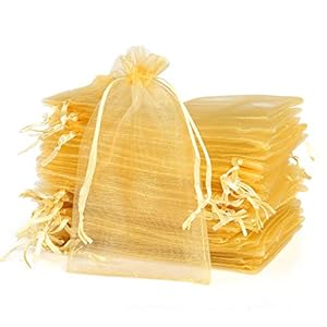 Naler 120 Stück Goldene Organzabeutel