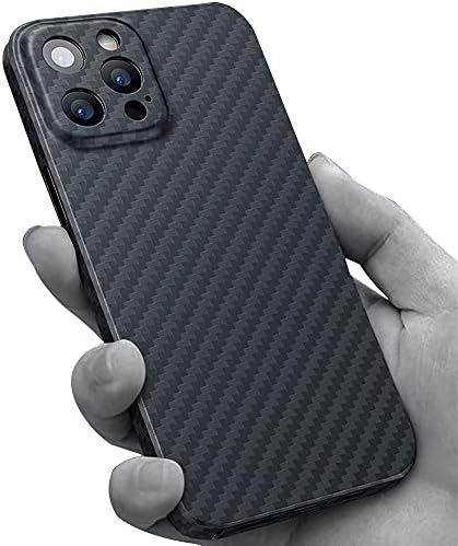 RIZZ Carbon Fiber Case for iPhone 12 Pro Max 6.7 Inch Aramid Fiber 【Aviation Grade Materials】 Ultrathin Case Aviation Grade Material Compatible Wireless Charging (Black)