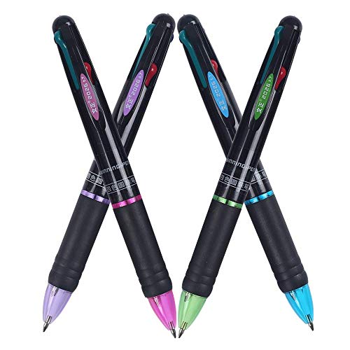 Ipienlee Multicolor Retractable Ballpoint Pens 0.7Mm 4 Color Ink (Black, Blue, Red, Green) In One Ballpoint Pen, Pack Of 4 #TOP2