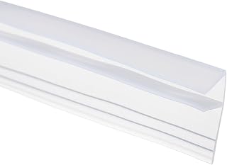 uxcell Shower Door Side Seal, Widen F-Type Shower Door Sweep for 3/8" Glass 197" Long Silicone Frameless Glass Seal Strip, Stop Leak and Create A Water Barrier for Bathroom Office, Clear