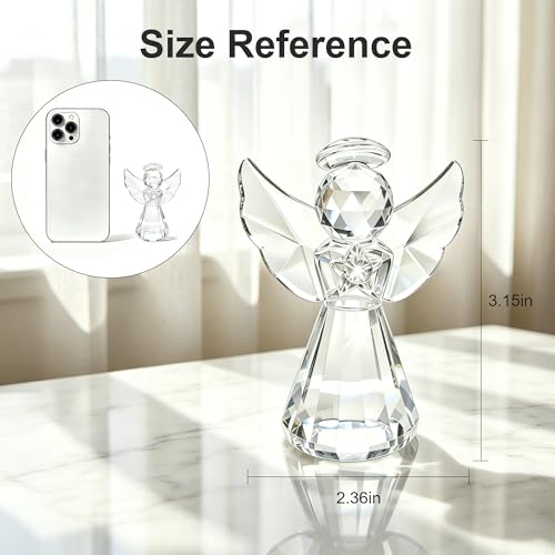 Figura de Ángel de Cristal TANDEMIA artesanal decorativa miniatura 6