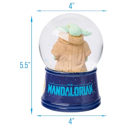 Silver Buffalo Star Wars The Mandalorian Light Up Snow Globe│Grogu Baby Yoda│5.5 Inches Tall, 100mm (Stardard)