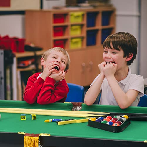 Olakids Portable Folding Billiards Table With 2 Billiard Cues, Ball, Triangle Rack, Brush, Chalk, 47 Inch Game Pool Table For Kids Adults Family Office(Green) #TOP6