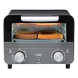 COOK WITH COLOR Mini Toaster Oven: 600W Power, Precision Timer, Auto Shutoff, and Culinary Delights Up To 450 Degrees, Grey