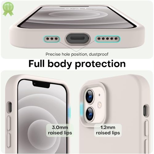 Image of LOVE 3000 Designed for iPhone 12 Case /iPhone 12 Pro Case, Premium Silicone with [Soft Anti-Scratch Microfiber Lining] Shockproof Protective Phone Case for Men Women Girls 6.1 inch, Stone