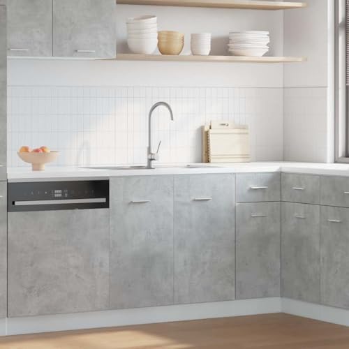 Genérico Mueble bajo Fregadero Lyon Gris hormigón 80x46x81,5 cm Madera de ingeniería,Armarios y Almacenamiento,Armarios de cocina-856076