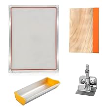 1pc Screen Printing Kit - with 50-420 Mesh, Squeegee, Emulsion Coater & Clamp for DIY T-Shirt, Paper, and Plastic PrintingA3kitsx80Tx200mesh