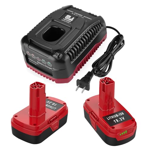 energup 2Pack 19.2V 4.0Ah Replace for Craftsman 19.2Volt Battery for C3 XCP for 130279005 1323903 130211004 11045 315.115410 315.11485 for 19.2V Craftsman Battery with Charger