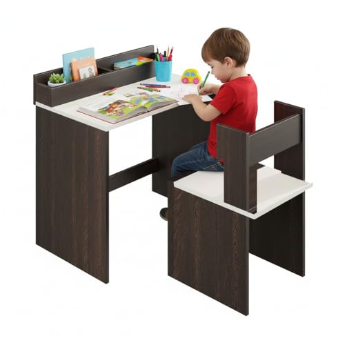 Image of FURNEASER Jasper Medium Size School Desk DIY, Table Chair Set for Kids, (80x40cm)