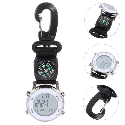 Reloj de bolsillo digital con correa resistente y mosquetón anticaída integrado 4