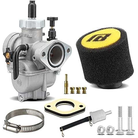 NIBBI Motorcycle Carburetor, PE22mm Flange Carb for 110cc 125cc 130cc with Carb Jets, for Dirt Bike Pit Bike ATV Go karts Moped Scooter 2/4 Stroke Engine with 45mm Air Filters Cover