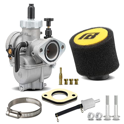 NIBBI Motorcycle Carburetor PE22mm Flange Carb for 110cc 125cc 130cc with Carb Jets for Dirt Bike Pit Bike ATV Go karts Moped Scooter 2/4 Stroke Engine with 45mm Air Filters