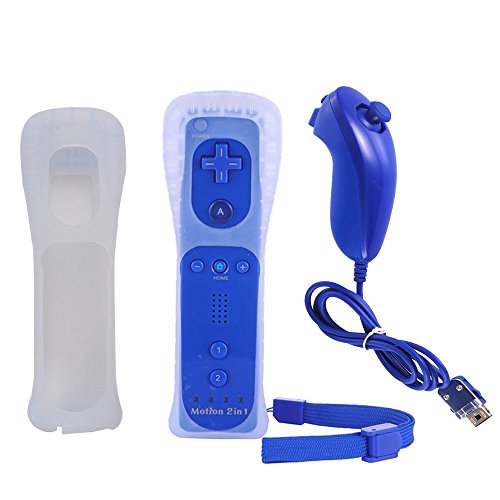CaaWoo Telecomando con Motion Plus Sensor e Nunchuck Controller Kit per Wii U e Wii.