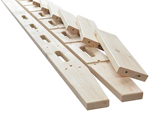Diyhd 96 Inch Knotty Pine Wood Sliding Library Ladder Rolling Ladder thumb #3