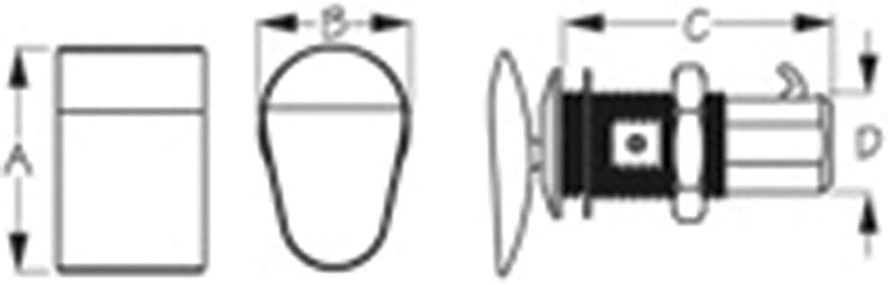 Sea-Dog Push Button Cabinet Latch - Rectangular