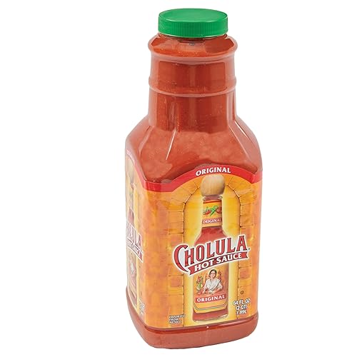 Image of Cholula Original Hot Sauce, 64 fl oz - One 64 Fluid Ounce Bulk Container of Hot Sauce with Mexican Peppers and Signature Spice Blend, Perfect with Tacos, Eggs, Wings, Chicken and More