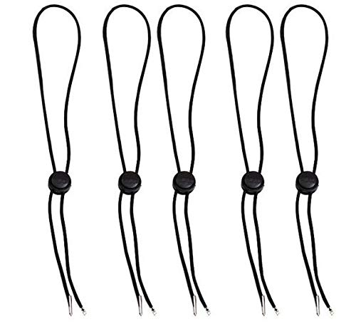 VNDEFUL 5 peças de chapéu preto cordão de queixo chapéu elástico removível alça de cordão de queixo