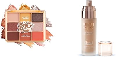 21Floral Hues 9 In 1 Eyeshadow Palette | Highly Pigmented Smudge-Proof (7.5 gm) | 06- SunflowerVelvet Touch Oil Control Silk Foundation|Waterproof, High Coverage|SPF 35 Long Lasting|Beige-50gm