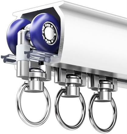 Heavy Duty Ceiling/Wall Mount Curtain Track Kit with Hooks, Adjustable 3ft-6ft, Easy Cut to Size, Compatible with Grommet & Pinch Pleated Curtains, White Decor.