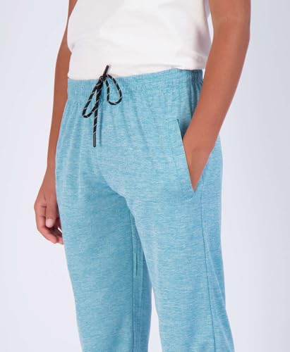 Real Essentials 3 Pack: Boys' Mesh Open Bottom Active Sweatpants with Pockets & Drawstring3