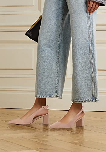 Image of Juliet Holy Womens Pumps Pointed Toe Slip on Slingback Cute Bowknot Classic Chunky Block Heels