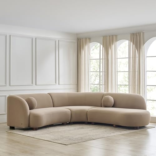Home Centre | Monalisa | Velvet|Solid Wood | Corner Sofa | Brown | 1 Year Warranty