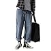 DOSLAVIDA Men's Work Jeans Casual Hip Hop Cargo Solid Color Loose Fit Straight Wide Leg Cotton Denim Pants with Zipper