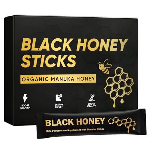 Sticks de miel negra natural y energética, caja de 10