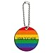 Personalized Custom Rainbow Pride 1 Line Wood Wooden Round Keychain Key Chain Ring
