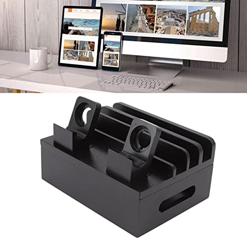 Estación de carga de madera con organizador USB y soporte para tableta 4