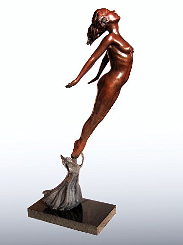 Flying Woman Bronze Sculpture - Female Modern Figurine