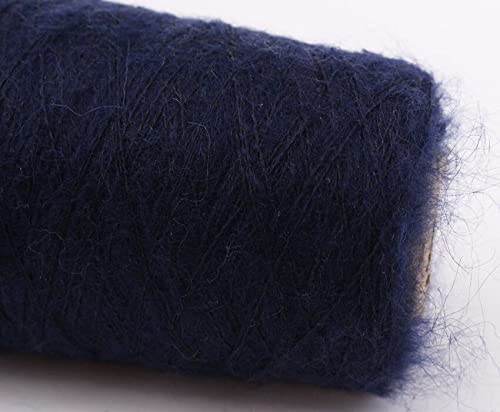 Nici do szydełkowania， Miękka, cienka i miękka wełniana włóczka 250g do robienia na drutach, szydełku, szycia tkania(Blue)