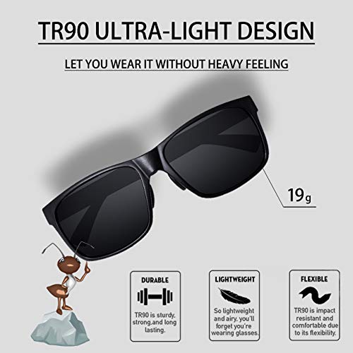 Image of MAXJULI Polarized Sunglasses for Big Heads Men Women (FIT M /L,NOT FIT XXL),Ultra Light and Thin 8105