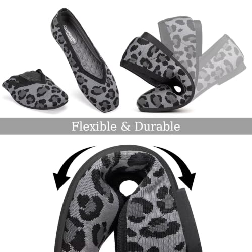 Image of Frank Mully Women Square Toe Flat Shoes Comfortable Knitted Flats | Walking Shoes