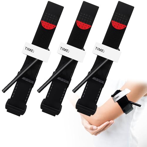 3 Pack Tourniquet Hemostatic Bandage Outdoor Emergency Tourniquets Portable Tourniquet Tactical Emergency Strap Emergency Tourniquet for Camping Hiking Mountaineering Outdoor Sports