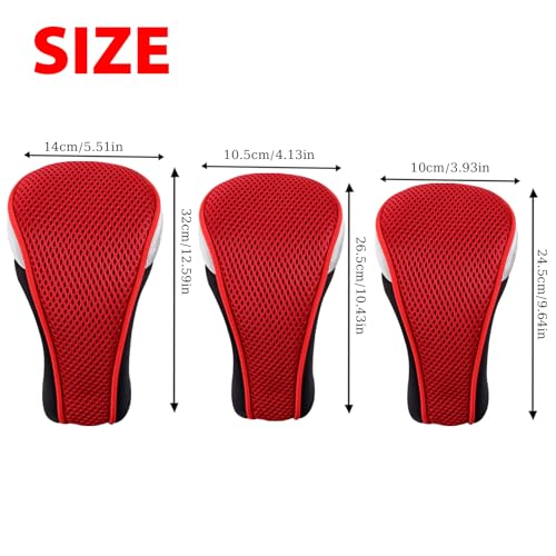 Couvre-chef de golf driver bois avec 3 numéros interchangeables set MT/MG01 noir rouge