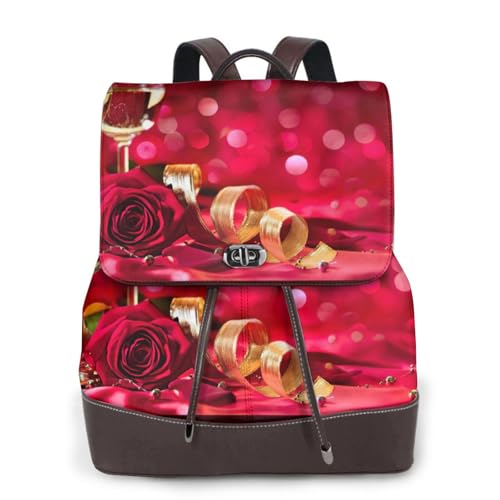 Sac à dos en cuir pour femme à motif roses pour vos sorties en ville