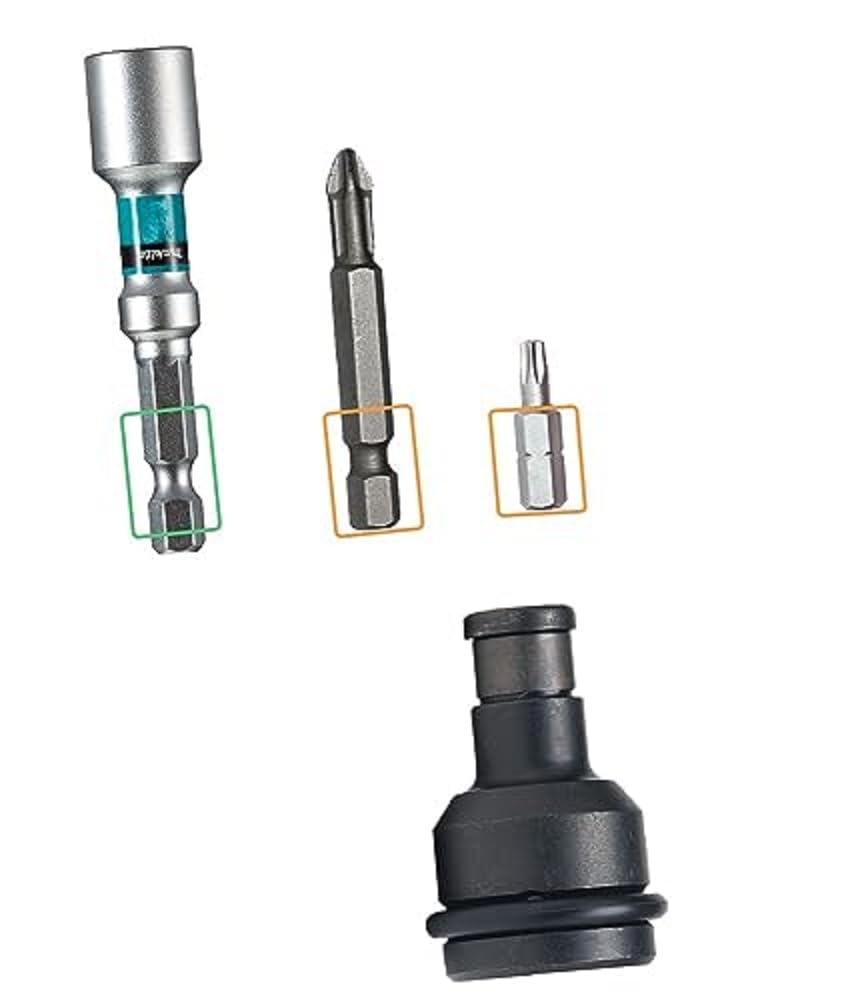 Makita 134873-0 Bit-Adapter 1/2" Vierkant auf 1/4" Sechskant, 45 mm, inklusive O-Ring und Sicherungsstift