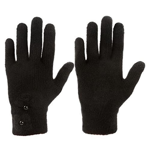 H HANSEL HOME Winterhandschuhe für damen, Touchscreen Handschuhe, Winter Thermo-Strickhandschuhe für Damen, Komfortable Thermo-Handschuhe Kältebeständig Damen, Einheitsgröße - Stil D, Schwarz Cover