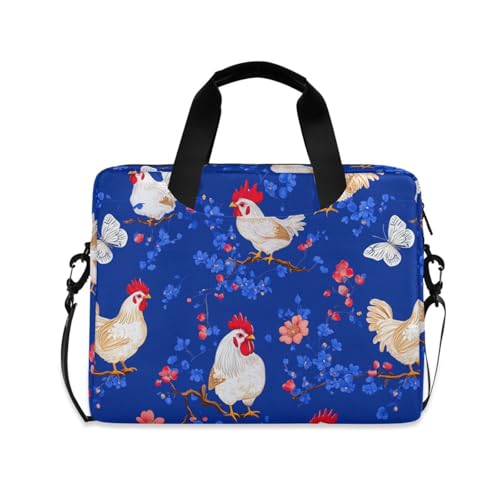 Funda para laptop 15.6 pulgadas con asa y correa azul miniatura 1
