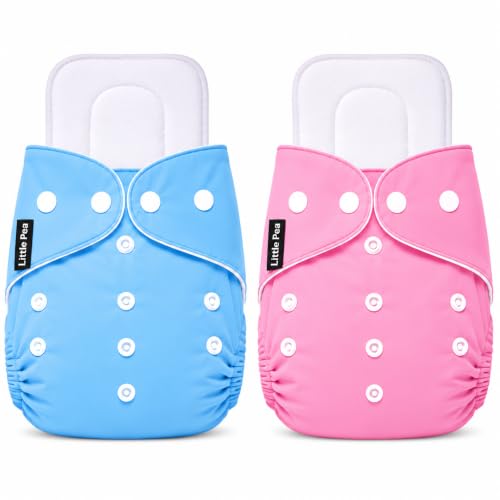 Image of Little Pea Reusable Cloth Diapers + Insert Pad, Pack of 2