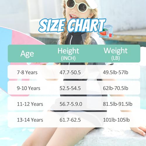 Adukide Girls Swimsuit With Shorts 11-12T Girl Rash Guard Bathing Suit Two Piece Short Sleeve Swimwear With Liner Boyshort Orange thumb #3