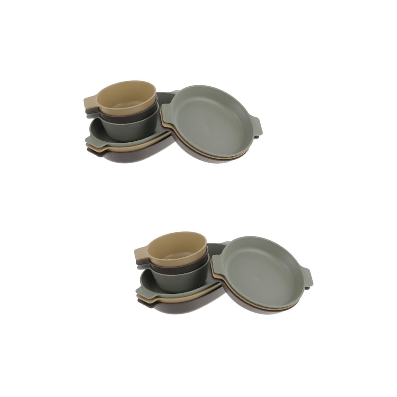 BESPORTBLE 2sets Lightweight Plastic Dinnerware of Portable Plates Bowls for Camping Picnics Outdoor Use Includes Plates Easy to Fun