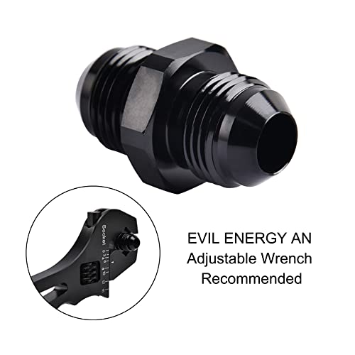 Image of EVIL ENERGY 8AN Male to 8AN Male Flare Coupler Union Straight Fuel Hose Adapter Fitting Black 2PCS