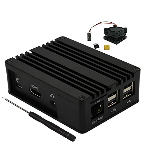 Metal Aluminium Case Chassis Box with Cooling Fan for Asus Tinker Board S ，Raspberry Pi 2，Raspberry Pi 3 Model B ，Raspberry Pi 3 Model B+