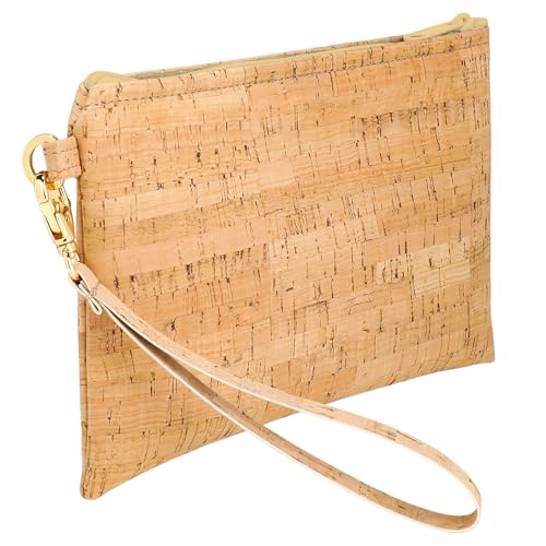 Cork Wristlet with Strap, Cork Clutch, Handmade Cork Wristlet2